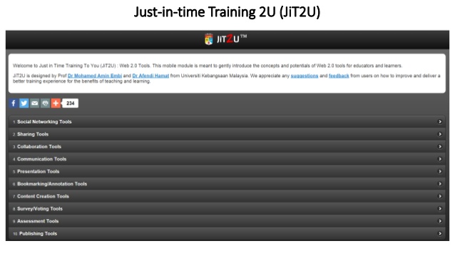 Just-in-time Training 2U (JiT2U) untuk capaian Pensyarah IPT Malaysia